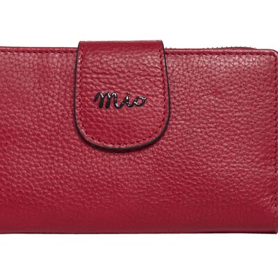 Carpi, zippered wallet L with leather strap, red