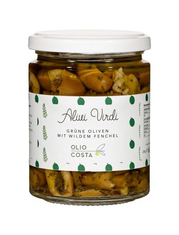 Alivi Virdi by Olio Costa - Olives Nocellara dénoyautées à l'huile d'olive