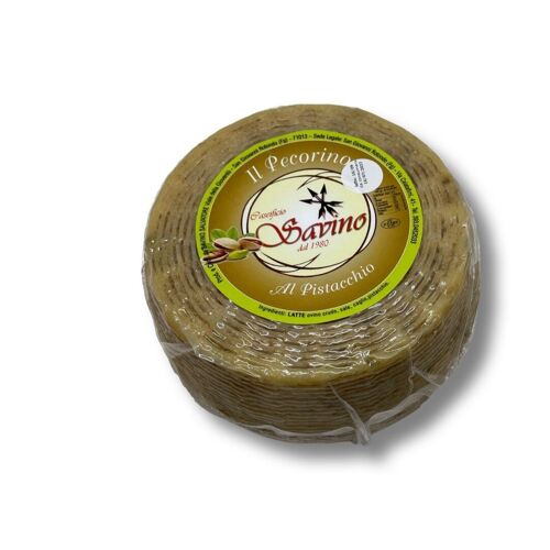 Fromage sec affiné - Pecorino al pistacchio - Pecorino à la pistache au lait de brebis du Gargano (1,9kg)