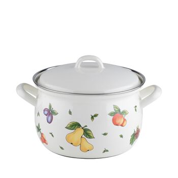 Cocotte haute avec couvercle 18cm, 2,5L, design: FRUIT GARDEN