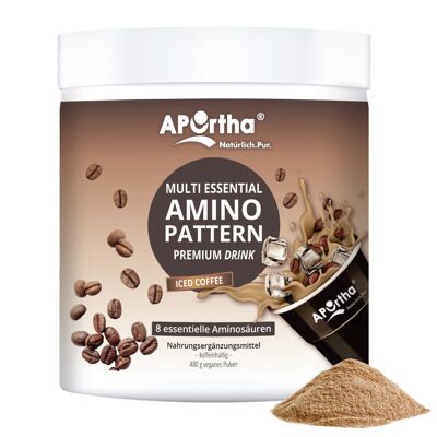 Amino Pattern Premium Drink - Café glacé - 480 g de poudre végétalienne