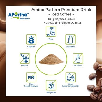 Amino Pattern Premium Drink - Café glacé - 480 g de poudre végétalienne 3
