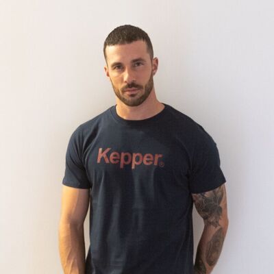 Navy/burgundy Kepper Letter T-shirt