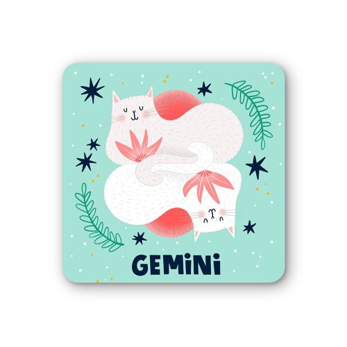 Gemini Zodiac Sign Coaster Pack of 6