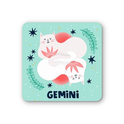 Confezione da 6 sottobicchieri segno zodiacale Gemelli