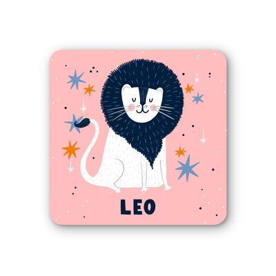 Leo Zodiac Sign Coaster Pack of 6