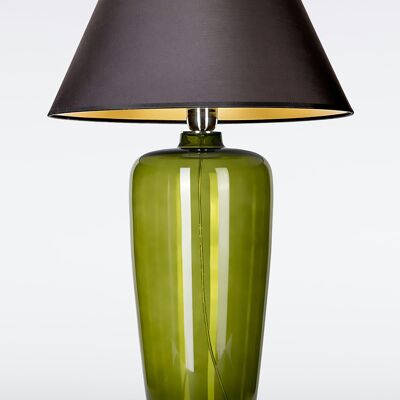 Glass lamp green narrow with lampshade table lamp