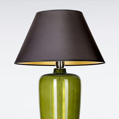 Lámpara de cristal verde estrecha con pantalla lámpara de mesa