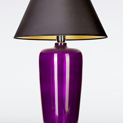 Glaslampe schmal lila mit Lampenschirm Tischlampe