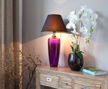 Lampe en verre étroit violet avec abat-jour lampe de table 3