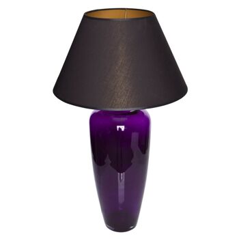 Lampe en verre étroit violet avec abat-jour lampe de table 5