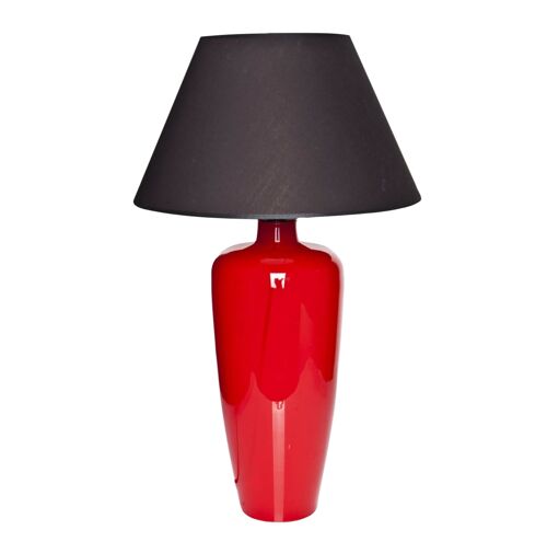 Tischlampe Glas rot schmal mit Lampenschirm