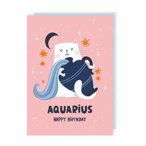 Aquarius Zodiac Sign Birthday Card Pack of 6