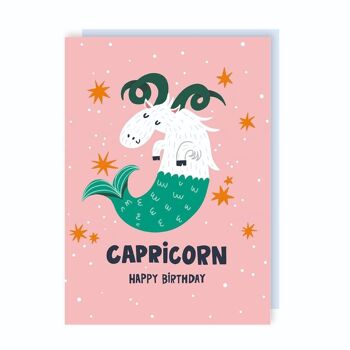 Lot de 6 cartes d'anniversaire signe du zodiaque capricorne 2