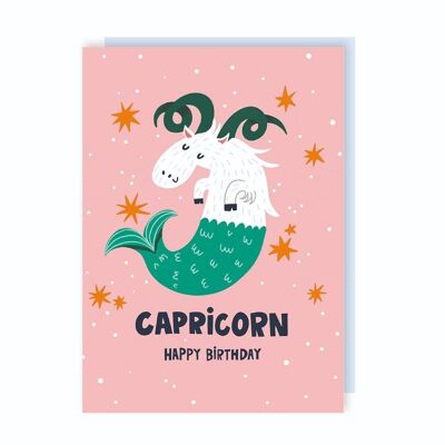 Paquete de 6 tarjetas de cumpleaños con el signo del zodiaco Capricornio