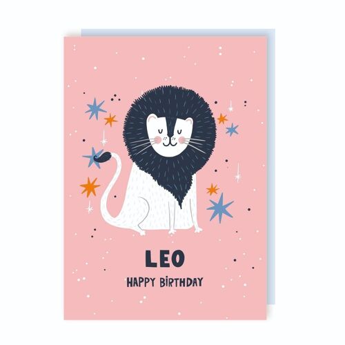 Leo Zodiac Sign Birthday Card Pack of 6