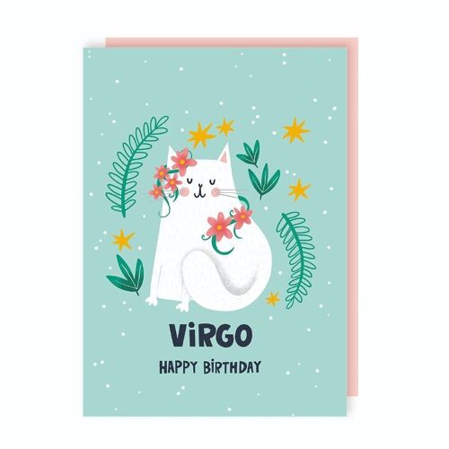 Virgo Zodiac Sign Birthday Card Pack of 6