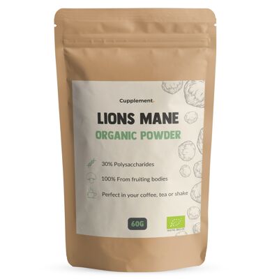 Cupplemento | Lions Mane 60 Gramos Polvo | Orgánico | Envío Gratis | De la máxima calidad