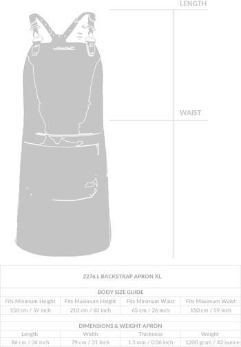 Tablier en cuir à sangles croisées XL 3