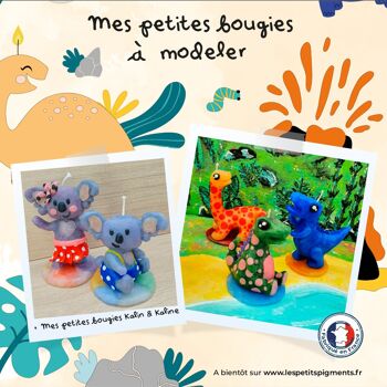 Kit DIY enfant | Bougies dinosaures à modeler 1