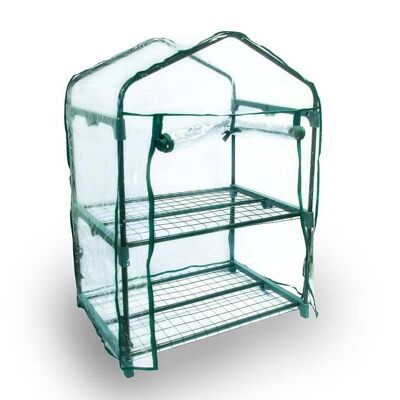 Greenhouse with 2 shelves green 69x49x93 cm - FATTY 2
