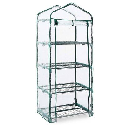 Greenhouse with 4 shelves green 69x49x160cm - FATTY 4