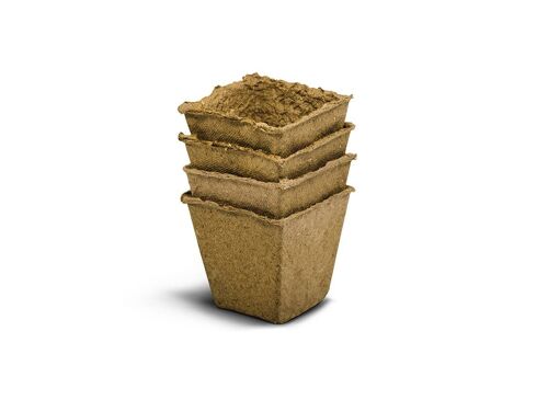 Macetas cuadradas de fibra natural 8x8 cm (4u) - NATPOT CL