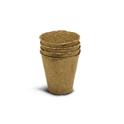 Pots ronds en fibre naturelle Ø8cm (4u) - NATPOT RL