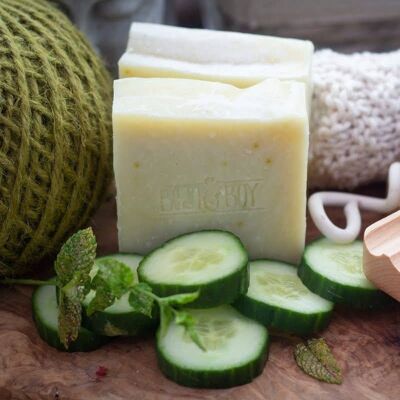 Cucumber + Mint Soap - Vegan, Handmade, 100% Natural