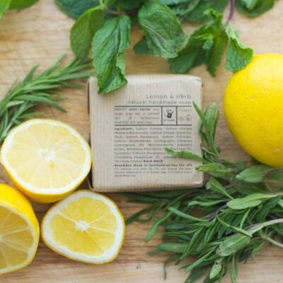 Jabón de limón y hierbas | Jabón Artesanal para Manos y Cuerpo