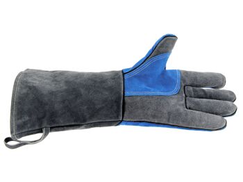 VOLKSWAGEN VW T1 Combi gants pour barbecue (paire) en boîte cadeau - cuir de vache/bleu & gris 5