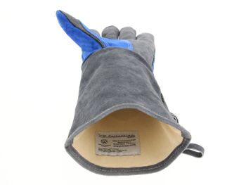 VOLKSWAGEN VW T1 Combi gants pour barbecue (paire) en boîte cadeau - cuir de vache/bleu & gris 9
