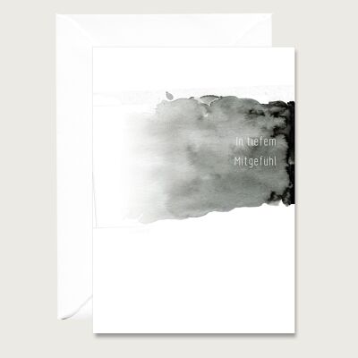 Trauerkarte | Kondolenzkarte "In tiefem Mitgefühl" Beileidskarte Grußkarte Klappkarte Karte HERZ & PAPIER
