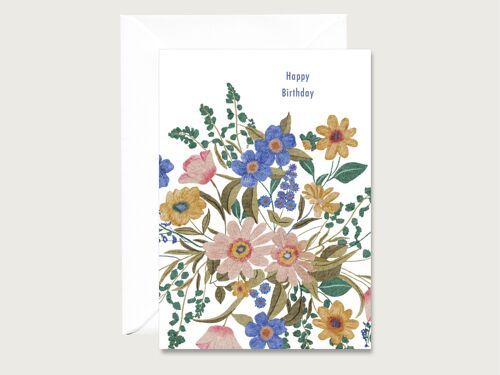 Geburtstagskarte "Blumengesteck"  Geburtstag Grußkarte Klappkarte Karte HERZ & PAPIER
