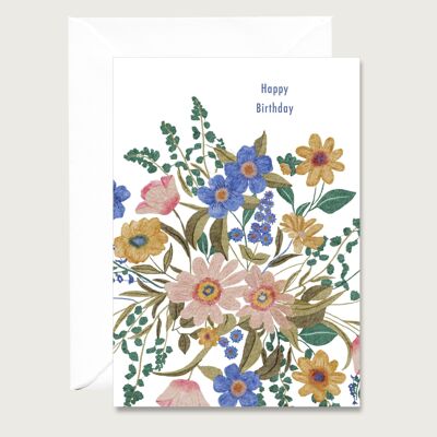 Carte d'anniversaire "Composition florale" Carte de voeux d'anniversaire Carte pliante COEUR & PAPIER