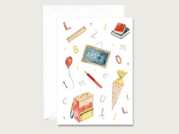 Carte de rentrée scolaire, carte de vœux, carte pliante, carte COEUR & PAPIER 1
