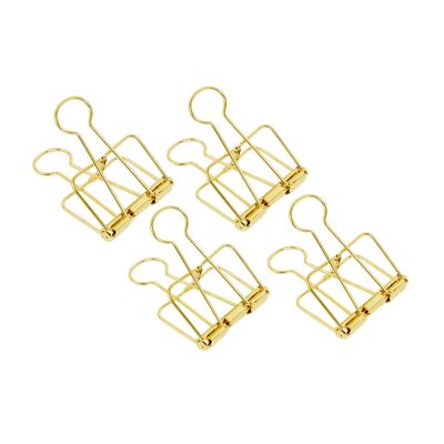 Juego de clips plegables XL, dorado, 4 piezas