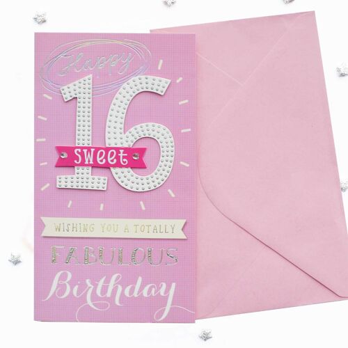 Double Digits 16th Birthday Card 75