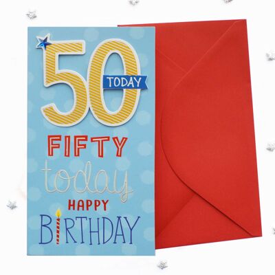 Zweistellige Geburtstagskarte zum 50. Geburtstag 75