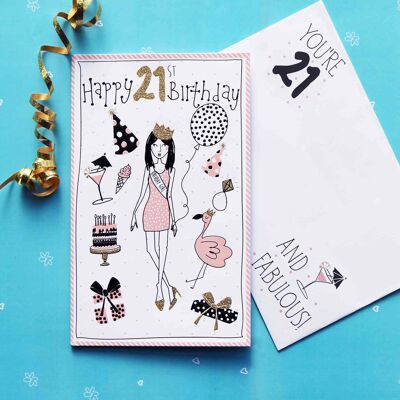 Doodles 21e anniversaire carte 90