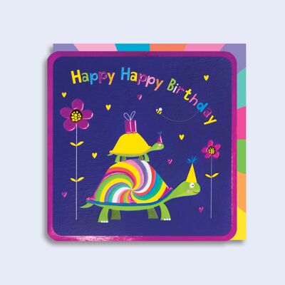 Leuchtende Neonkarte Happy Happy Birthday 90