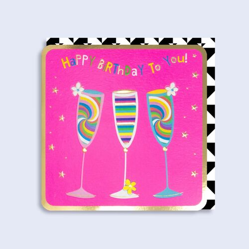 Luminous Neon Card Champagne Flutes 90