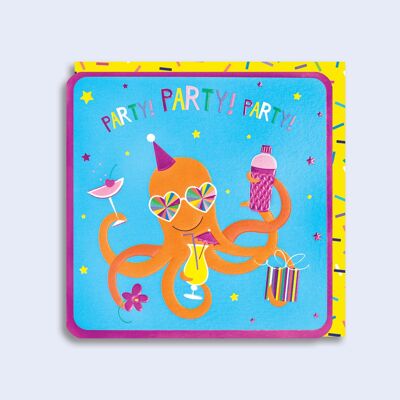 Leuchtende Neonkarte Party Octopus 90