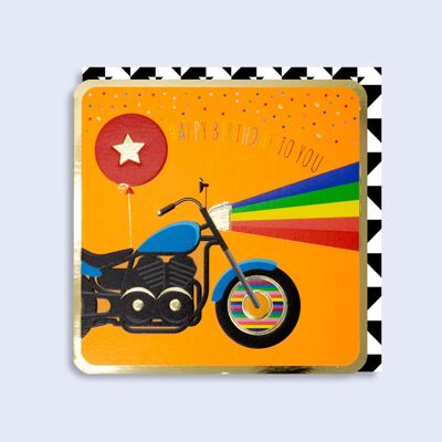 Luminous Neon Card Birthday Motorcycle 90