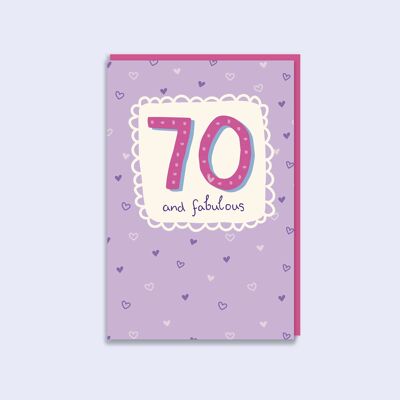 Tarjeta de cumpleaños número 70 Pop 73