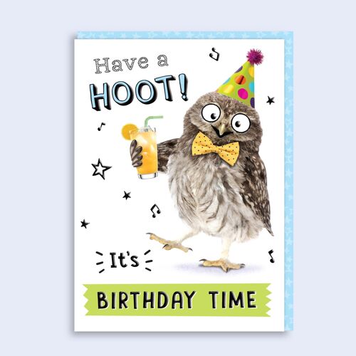 Just Fur Fun Birthday Card Have a Hoot 55