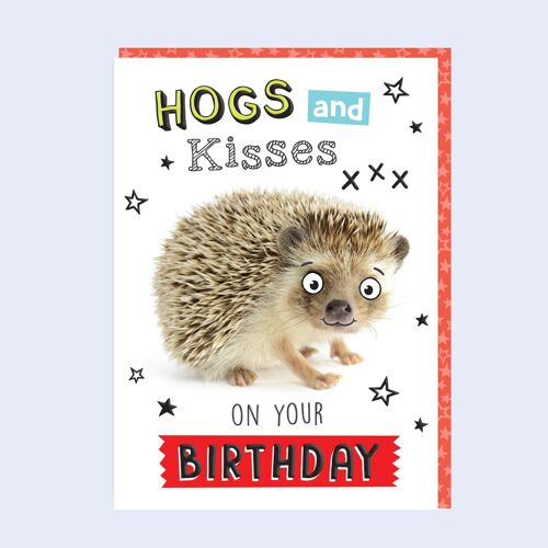 Just Fur Fun Birthday Card Hogs and kisses 55
