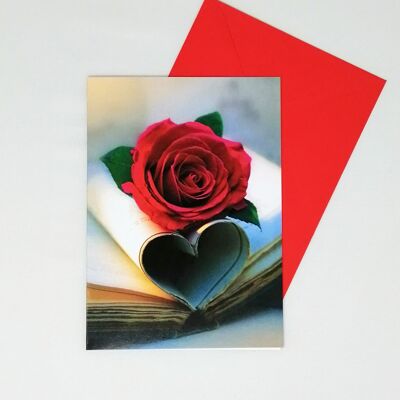 Just to Say  Blank Card Heart and Rose 55