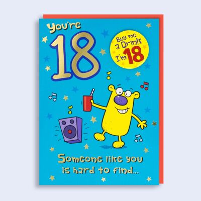 Solo para decir tarjeta de insignia de cumpleaños <br/>18 cumpleaños 90
