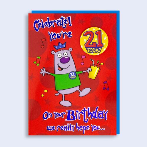 Just to Say Birthday Badge Card You're 21 90